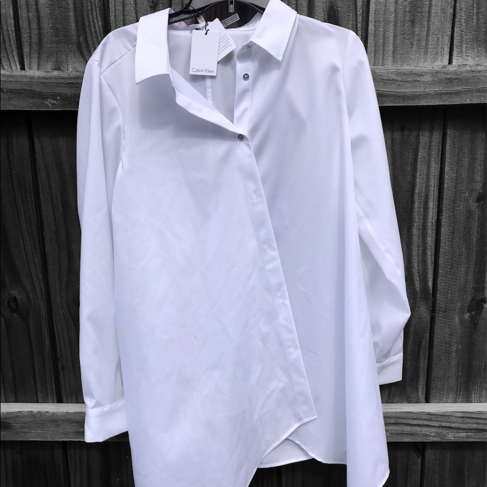 Retro Calvin Klein White button down shirt with Tags Deadstock